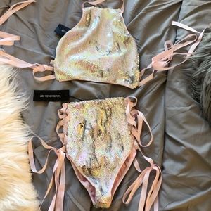 Technotopia flip sequin shorts